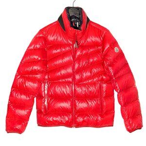 Moncler Red Hanin Quilted Down Puffer Jacket